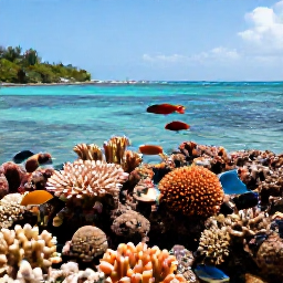 Caribbean Holidays, January Nature Holidays, Snorkeller above a colourful coral reef near Saint Martin, tropical fish, calm transparent water and sunny Caribbean conditions