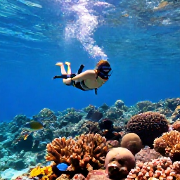 Caribbean Holidays, January Nature Holidays, Traveller snorkelling above a colourful coral reef in Bonaire&rsquo;s clear January waters, with tropical fish and sunlight underwater