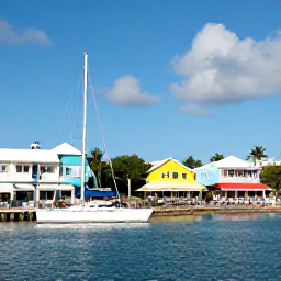 Caribbean Holidays, January Saint Barthelemy, Elegant Gustavia harbour in Saint Barthelemy during a sunny January afternoon, with yachts, pastel buildings and waterfront caf&eacute;s