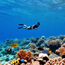 Caribbean Holidays, January Solo Holidays, A lone snorkeller above a clear coral reef in Curacao, colourful tropical fish and sunlit turquoise water