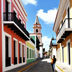 Caribbean Holidays, January Solo Holidays, Colourful colonial buildings and cobbled streets of Old San Juan, Puerto Rico, with a solo visitor exploring historic landmarks
