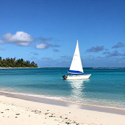 Caribbean Holidays, January Solo Holidays, Small sailing boat travelling between tropical islands of the Grenadines, calm blue sea and unspoilt beaches