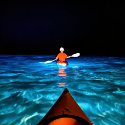 Caribbean Holidays, January Solo Holidays, Solo traveller kayaking through the glowing bioluminescent waters of a Puerto Rican bay at night