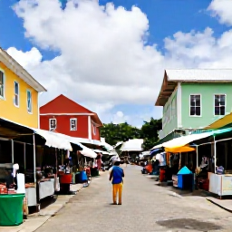 Caribbean Holidays, January Solo Holidays, Solo visitor exploring a colourful Caribbean town, local market stalls, historic buildings and friendly residents