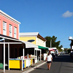 Caribbean Holidays, January Solo Holidays, Solo visitor exploring the colourful streets and harbour of Marigot in Saint Martin, local market stalls and Caribbean sunshine