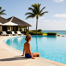 Caribbean Holidays, January Spa Breaks, A relaxed traveller beside a turquoise Caribbean pool at a Cura&ccedil;ao spa resort in warm January sunshine