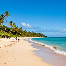 Caribbean Holidays, January Spa Breaks, Quiet Grand Anse Beach in Grenada with golden sand, turquoise water and a couple walking near the shoreline