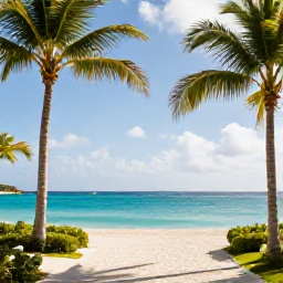 Caribbean Holidays, January Spa Breaks, Relaxing Caribbean spa resort in Saint Martin, with palm trees, a calm turquoise sea and bright January sunshine