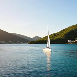 Caribbean Holidays, January Tours, A bright January morning over Tortola harbour in the British Virgin Islands, with sailing boats, green hills and calm turquoise water