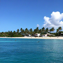 Caribbean Holidays, January Tours, Boat trip to a tropical Dominican Republic island with snorkellers, palm trees and calm blue Caribbean water