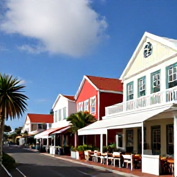 Caribbean Holidays, January Tours, Colourful streets and outdoor caf&eacute;s in Marigot, Saint Martin, with local shoppers and French Caribbean architecture