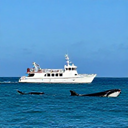 Caribbean Holidays, January Tours, Humpback whales visible from a comfortable sightseeing boat near Grand Turk, with calm sea and a clear blue sky