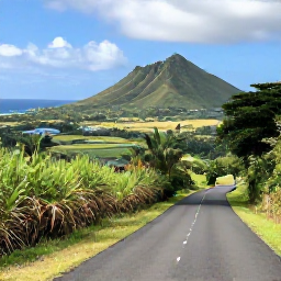 Caribbean Holidays, January Tours, Scenic mountain road through lush green Saint Kitts countryside with sugar cane fields and ocean views