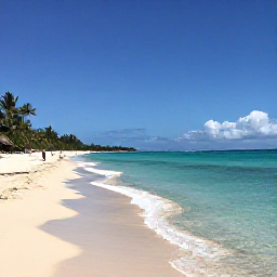 Caribbean Holidays, January Tours, Sunny Dominican Republic beach in January with clear turquoise water, white sand and relaxed travellers