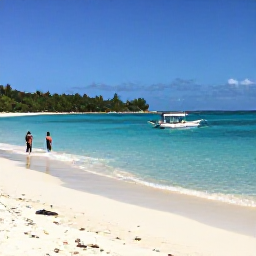 Caribbean Holidays, January Tours, White sandy beach and turquoise lagoon at the Tobago Cays in Saint Vincent and the Grenadines, with snorkellers and a traditional boat