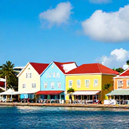 Caribbean Holidays, January Virgin Islands, Colourful Charlotte Amalie waterfront and historic streets on a sunny January day