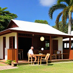 Caribbean Holidays, January Walking Holidays, A friendly outdoor caf&eacute; near a Caribbean walking route in Trinidad and Tobago, with hikers relaxing after a sunny January walk
