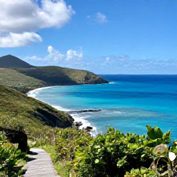 Caribbean Holidays, January Walking Holidays, A panoramic coastal walking trail on Tortola in the British Virgin Islands, with turquoise sea, green hills and bright January sunshine