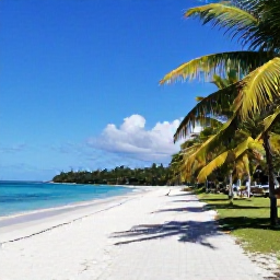 Caribbean Holidays, January Walking Holidays, A peaceful beach and palm-lined coastal path on Bequia in the Grenadines during a sunny January day