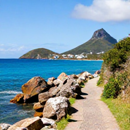 Caribbean Holidays, January Walking Holidays, A scenic coastal walking trail on Saint Martin with turquoise sea, rocky headland and warm January sunshine