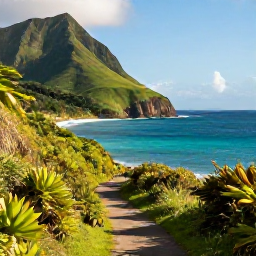Caribbean Holidays, January Walking Holidays, A scenic coastal walking trail on Saint Vincent with turquoise sea, green hills and warm January sunlight