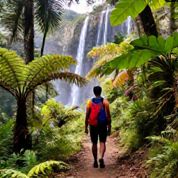Caribbean Holidays, January Walking Holidays, Walkers exploring a vibrant Saint Lucia rainforest trail with ferns, palms, waterfalls and soft sunlight