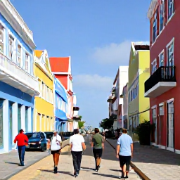 Caribbean Holidays, January Walking Holidays, Walkers exploring colourful Willemstad streets with pastel Dutch-Caribbean buildings, waterfront views and bright January sunshine
