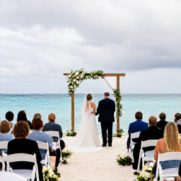 Caribbean Holidays, January Weddings, Elegant outdoor wedding ceremony overlooking the turquoise sea in Bermuda during a mild January day