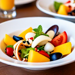 Caribbean Holidays, January Wellness, Healthy Caribbean lunch with fresh seafood, colourful salad and tropical fruit at a relaxed Turks and Caicos restaurant