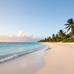 Caribbean Holidays, January Wellness, Quiet white-sand beach in Turks and Caicos at sunrise, with calm turquoise water and a relaxed holiday atmosphere