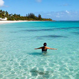 Caribbean Holidays, January Wellness, Snorkeller exploring clear shallow water near a quiet beach on St Croix, United States Virgin Islands, sunny January day