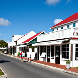 Caribbean Holidays, January Wine Tasting, A couple exploring Gustavia's waterfront streets in January, passing boutique shops, wine bars and caf&eacute;s under clear blue skies