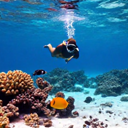 Caribbean Holidays, July Adventure Holidays, Travellers snorkelling above a clear coral reef with tropical fish beside a sandy Caribbean beach in St John