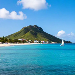 Caribbean Holidays, July Adventures, A bright July morning over Saint Martin and Sint Maarten, showing turquoise water, green hills and a small sailing boat near the coast