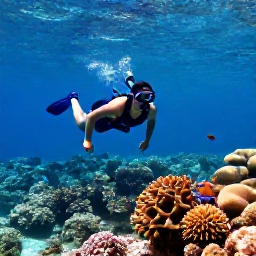 Caribbean Holidays, July Adventures, A snorkeller exploring clear shallow water over colourful coral and tropical fish near the British Virgin Islands