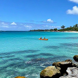Caribbean Holidays, July Adventures, Sea kayaking and snorkelling beside clear turquoise water and rocky coastline near Saint Kitts, with Nevis visible in the distance