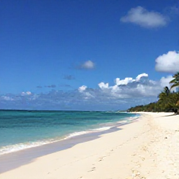 Caribbean Holidays, July Beach Holidays, A wide view of Grace Bay Beach in Turks and Caicos in July, with calm turquoise water, soft white sand and a few palm trees