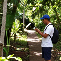 Caribbean Holidays, July Birdwatching, A friendly local birdwatching guide leading visitors along a shaded trail in Saint Kitts during July