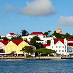 Caribbean Holidays, July Business Class, Colourful waterfront in Charlotte Amalie, St Thomas, with historic buildings, harbour views and visitors exploring in warm July sunshine