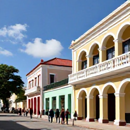 Caribbean Holidays, July Caribbean Festivals, Historic Caribbean town with colourful colonial buildings, a small museum and visitors exploring local heritage in July