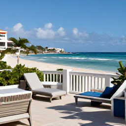 Caribbean Holidays, July Escapes, Adults-only resort terrace overlooking a bright Caribbean beach in Saint Martin and Sint Maarten, July sunshine