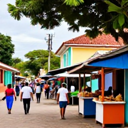 Caribbean Holidays, July Escapes, Visitors exploring colourful Port of Spain market and colonial streets in Trinidad, with local food stalls and tropical greenery