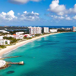 Caribbean Holidays, July Holidays, A sunny aerial view of Saint Martin and Sint Maarten, showing turquoise Caribbean water, sandy beaches and resort hotels