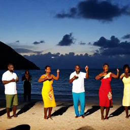Caribbean Holidays, July Holidays, Traditional Caribbean music and dancing at an evening cultural event near the beach on Saint Martin