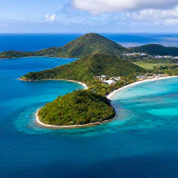 Caribbean Holidays, July Honeymoons, Aerial view of turquoise water, green islands and a secluded white-sand beach in the British Virgin Islands