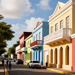 Caribbean Holidays, July Instagram Hotspots, Colourful colonial streets in Bridgetown, Barbados, with pastel buildings, historic details and people exploring in warm July sunshine