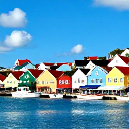Caribbean Holidays, July Instagram Hotspots, Colourful waterfront buildings and boats along Charlotte Amalie harbour in St Thomas during a sunny July day