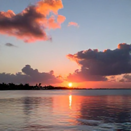Caribbean Holidays, July Instagram Spots, A colourful sunset photograph from Providenciales in July, with pink and orange clouds reflected across calm Caribbean water