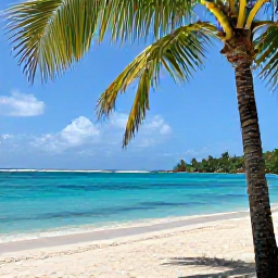 Caribbean Holidays, July Instagram Spots, Turquoise Caribbean water, pale sand and a palm tree at Cockleshell Bay on Saint Kitts, bright summer light