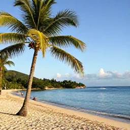 Caribbean Holidays, July Nature Holidays, A relaxed beach scene in the British Virgin Islands with palm trees, clear water and visitors enjoying a calm tropical afternoon